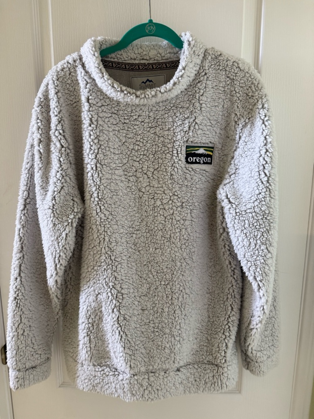 Oregon Teddy Fleece Pullover Jacket - Light Gray